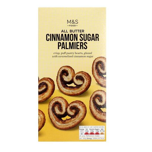 M&S All Butter Cinnamon Sugar Palmiers 100g - Shams Shopping Centre Marks & Spencer  