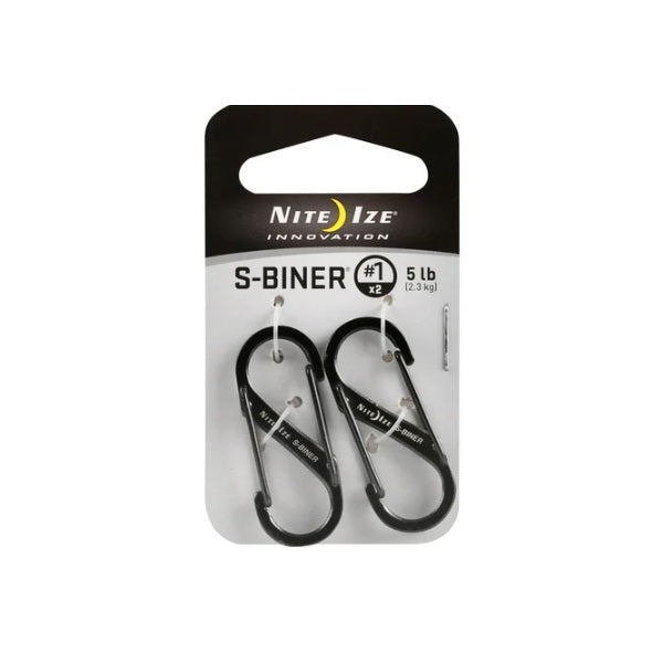 Nite Ize S-Biner Carabiner Clip 1 Black 2pcs SB1-2PK-01 - Shams Shopping Centre Nite Ize  