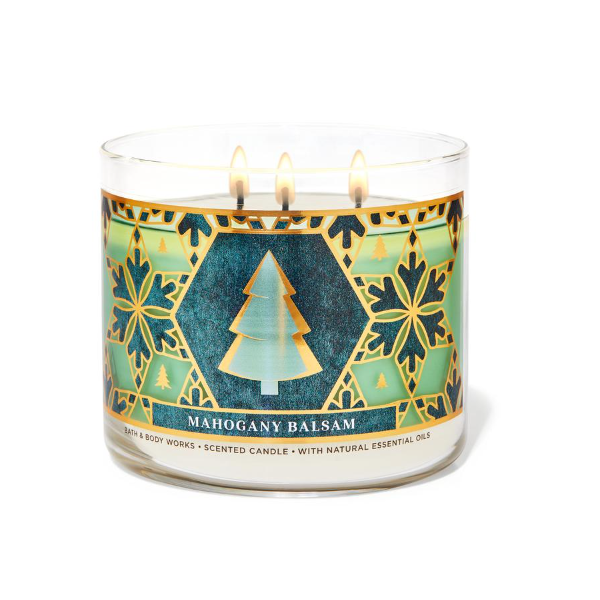 BBW Mahogany Balsam 3 Wick Candle 411g - Shams Shopping Centre Bath & Body Works  