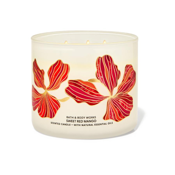 BBW Sweet Red Mango 3 Wick Candle 411g