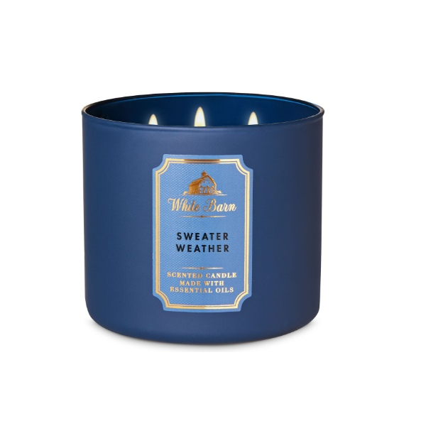BBW White Barn Sweater Weather Scented Candle 411g - Shams Shopping Centre Bath & Body Works  