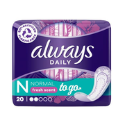 Always Daily To Go Normal Fresh Scent 20pcs - Shams Shopping Centre Always  