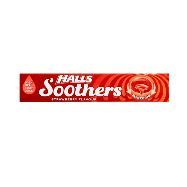 Halls Soothers Strawberry Flavour 45g - Shams Shopping Centre Halls Soothers  