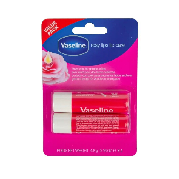 Vaseline Rosy Lips Lip Care Stick Twin Pack 4.8g