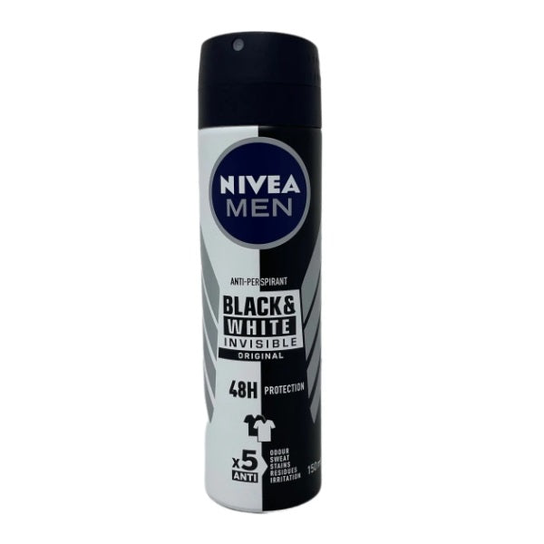 Nivea Men Black & White Invisible Original Body Spray 150ml - Shams Shopping Centre Nivea  