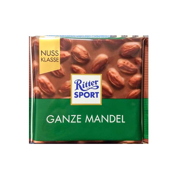 Ritter Sport Ganze Mandel Chocolate 100g - Shams Shopping Centre Ritter Sport  