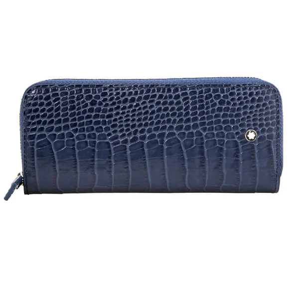 Montblanc Meisterstuck Embossed Leather 2 Pen Pouch-Indigo 113341 - Shams Shopping Centre Mont Blanc  