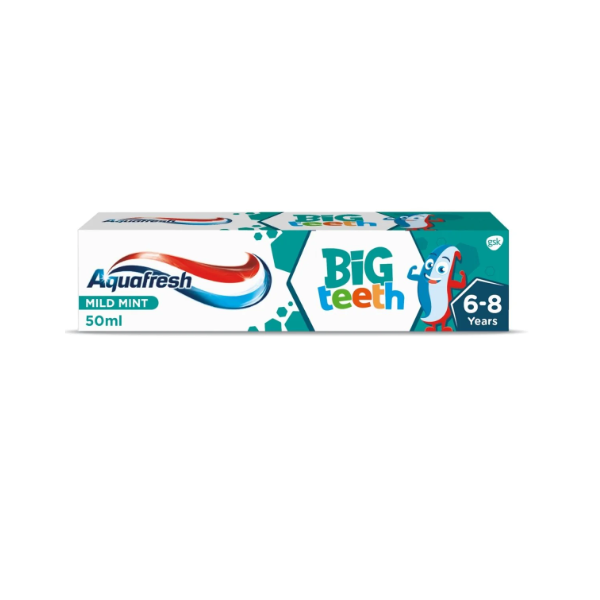 Aqua Fresh Kids 6-8 Big Teeth Toothpaste 50ml - Shams Shopping Centre Aqua Fresh  