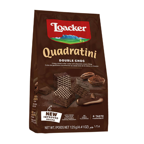 Loacker Quadratini Double Choc Waffer 125g - Shams Shopping Centre Loacker  