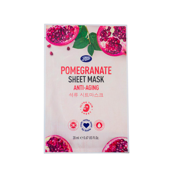 Boots Pomegranate Sheet Mask 20ml - Shams Shopping Centre Boots  