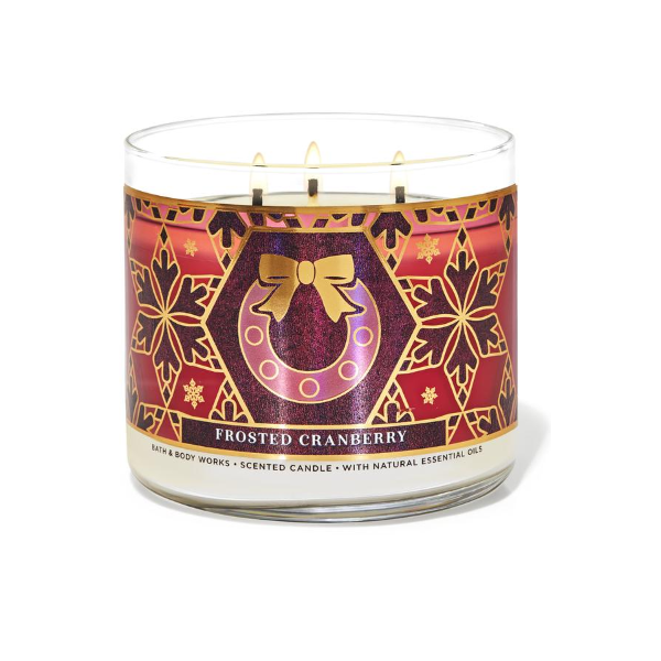 BBW Frosted Cranberry 3 Wick Candle 411g - Shams Shopping Centre Bath & Body Works  