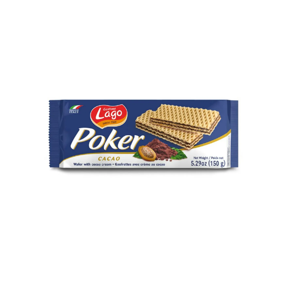 Lago Poker Cocoa Wafer 150g - Shams Shopping Centre Lago  