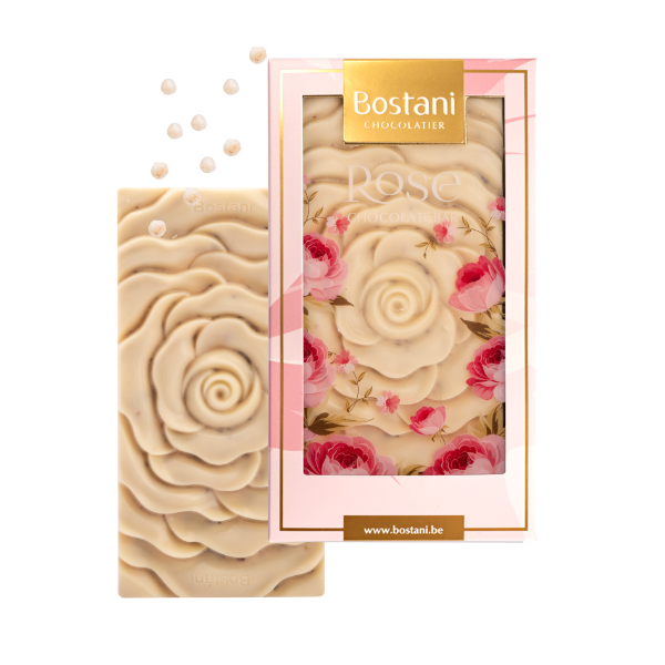 Bostani Rose Shaped White Chocolate with Crispy 100g - Shams Shopping Centre Bostani  