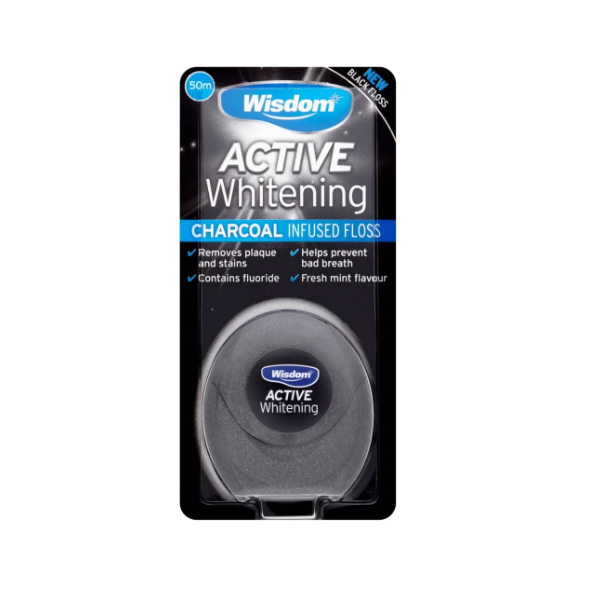 Wisdom Active Whitening Charcoal Floss - Shams Shopping Centre Wisdom  