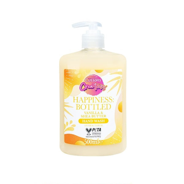 Cussons Creations Happiness Bottled Vanilla & Shea Butter Hand Wash 500ml - Shams Shopping Centre Cussons  