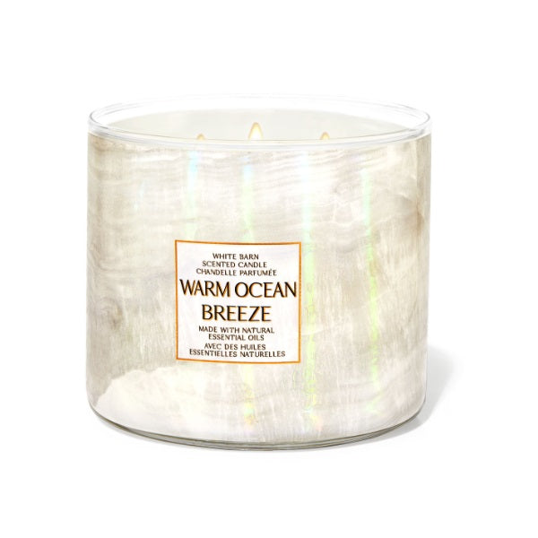 BBW White Barn Warm Ocean Breeze 3 Wick Scented Candle 411g