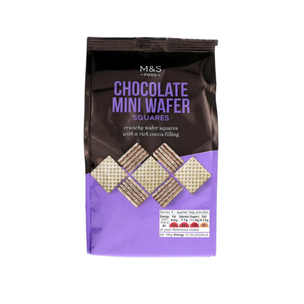 M&S Chocolate Mini Waffer Square 125g - Shams Shopping Centre Marks & Spencer  