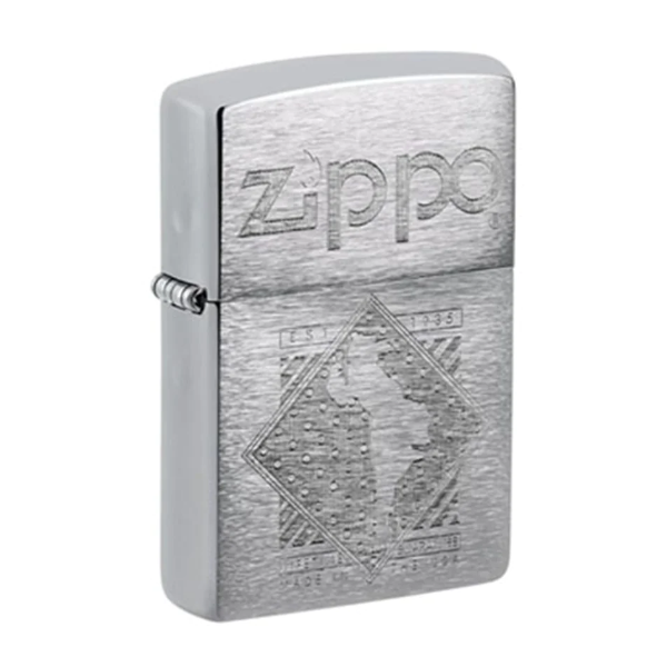 Zippo 200 184423 Reg Brush Chrome Zi - Shams Shopping Centre Zippo  