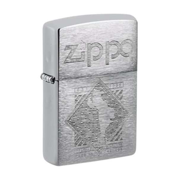 Zippo 200 184423 Reg Brush Chrome Zi