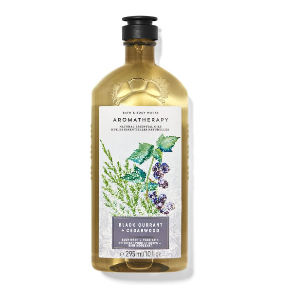 BBW Aromatherapy Black Currant +Cedarwood Body Wash 295ml - Shams Shopping Centre Bath & Body Works  