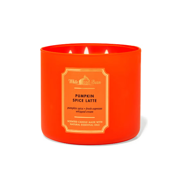 BBW White Barn Pumpkin Spice Latte 3 Wick Scented Candle 411g - Shams Shopping Centre Bath & Body Works  