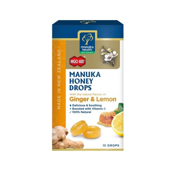Manuka Health Manuka Ginger & Lemon Drops 15 Lozenges - Shams Shopping Centre Manuka Health  