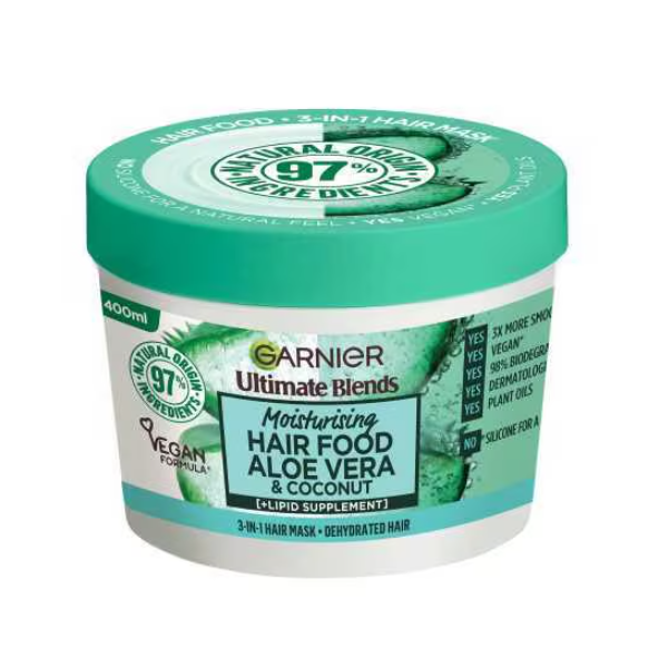 Garnier Ultimate Blends Moisturising Aloe Vera 3In1 Hiar Mask 400ml - Shams Shopping Centre Garnier  
