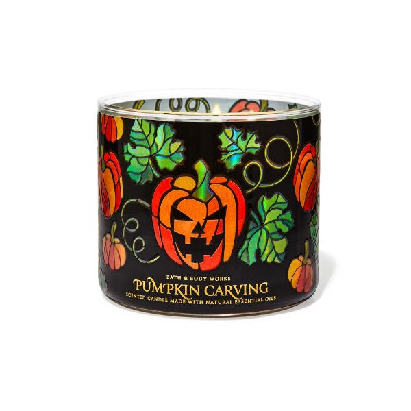 BBW Pumpkin Carving 3 Wick Scented Candle 411g - Shams Shopping Centre Bath & Body Works  