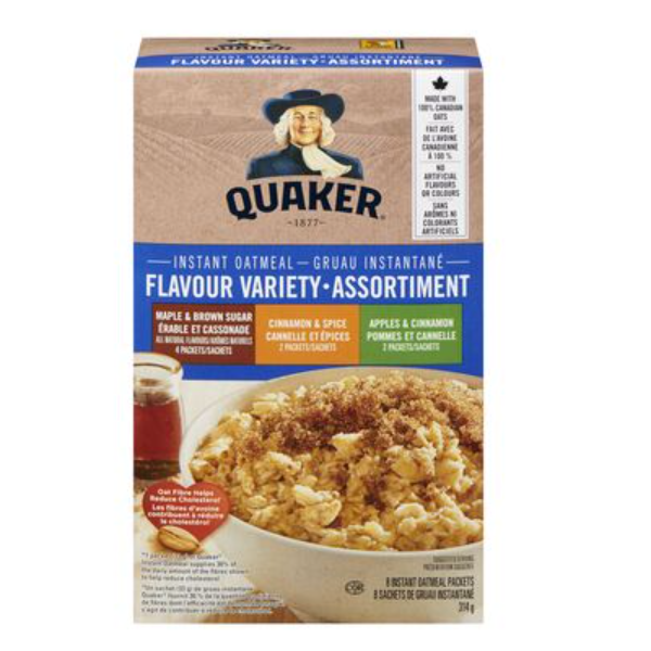 Quaker Instant Oatmeal Variety Pack Cereal 314 g