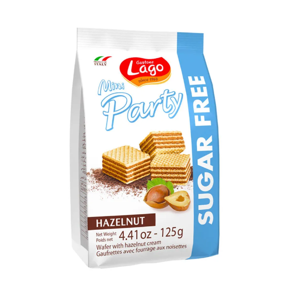 Lago Mini Pastry Wafers Hazelnut Sugar Free 125g - Shams Shopping Centre Lago  