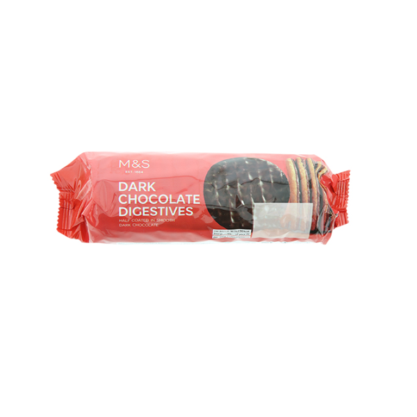M&S Dark Chocolate Digestives 300g - Shams Shopping Centre Marks & Spencer  