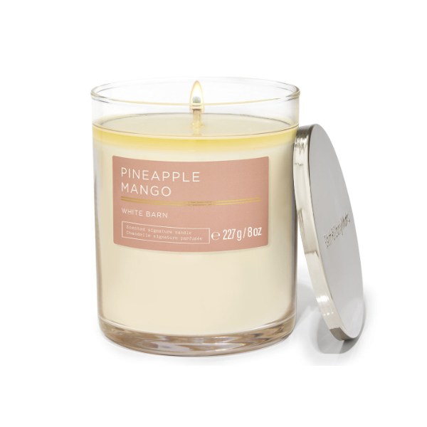 BBW White Barn 1 Pineapple Mango Wick Scented Candle 198g - Shams Shopping Centre Bath & Body Works  