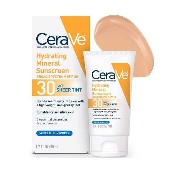 Cerave Hydrating Mineral Sunscreen SPF-30 Tint 50ml - Shams Shopping Centre Cerave  