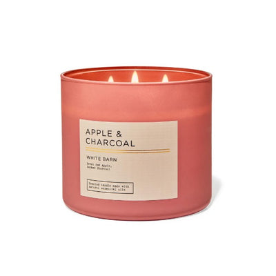 BBW White Barn Apple & Charcoal 3 Wick Candle 411g - Shams Shopping Centre Bath & Body Works  