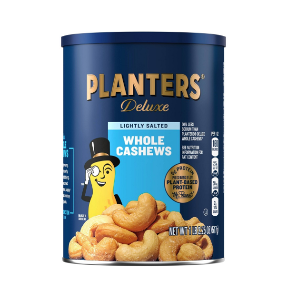 Planters Deluxe Lightly Salted Whole Cashews 517g