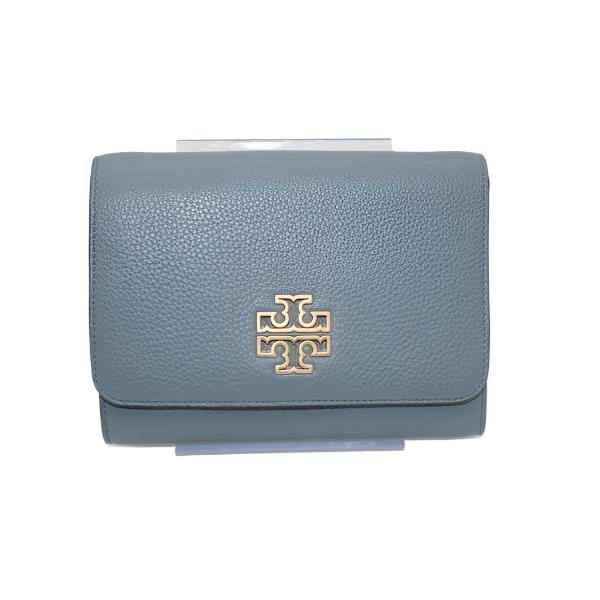 Tory Burch Britten Embelishment Chain Wallet-Teal Night (SIU) - Shams Shopping Centre Tory Burch  