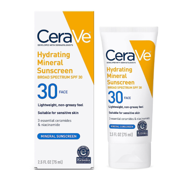Cerave Hydrating Mineral Sunscreen SPF-30 75ml - Shams Shopping Centre Cerave  