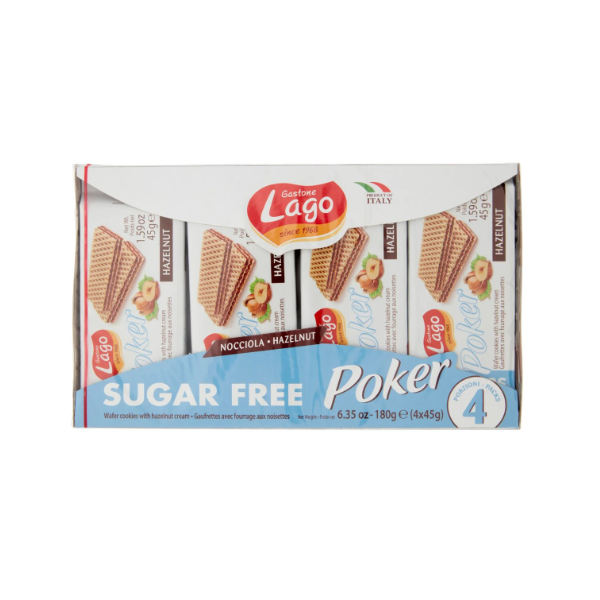 Lago Hazelnut Sugar Free Wafers 4p 180g - Shams Shopping Centre Lago  