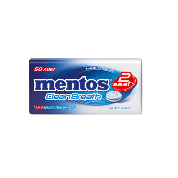 Mentos 2 Hours Clean Breath Metal Candy with Mint 35g