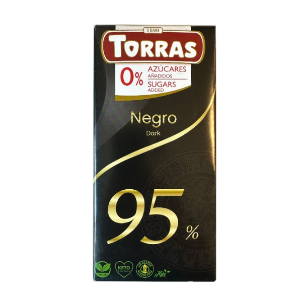 Torras Zero Sugar 95% Dark Bar 75g - Shams Shopping Centre Torras  