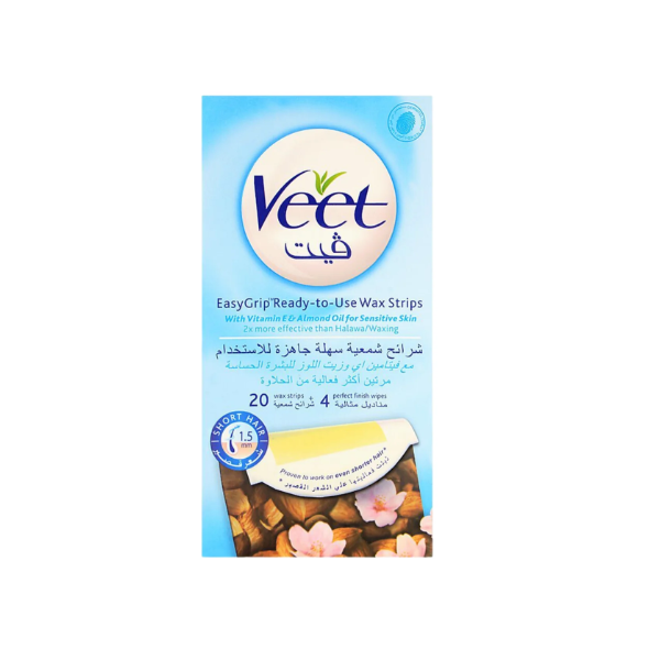 Veet Wax Strips Vitamin E & Almond Oil 20pcs - Shams Shopping Centre Veet  