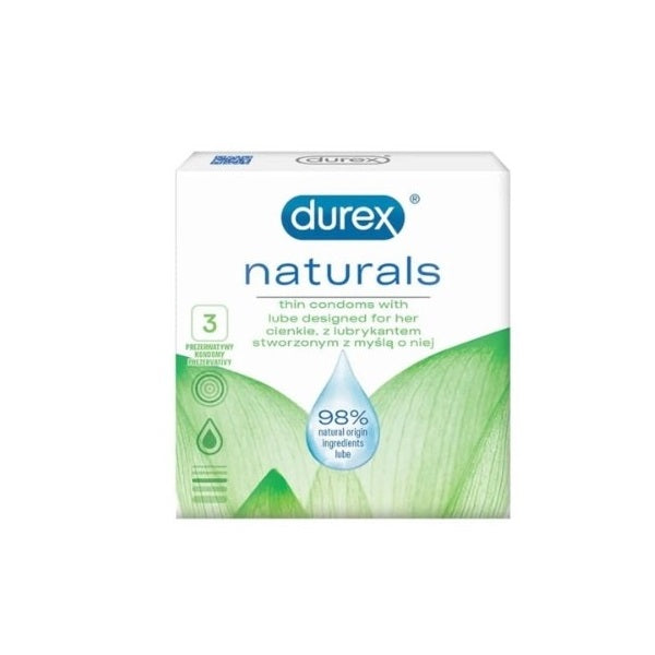 Durex Naturals Condoms 3pcs - Shams Shopping Centre Durex  