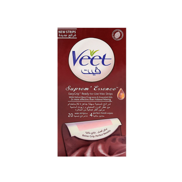 Veet Wax Strips Vitamin E & Chocolate Sensitive Skin Oil 20pcs - Shams Shopping Centre Veet  