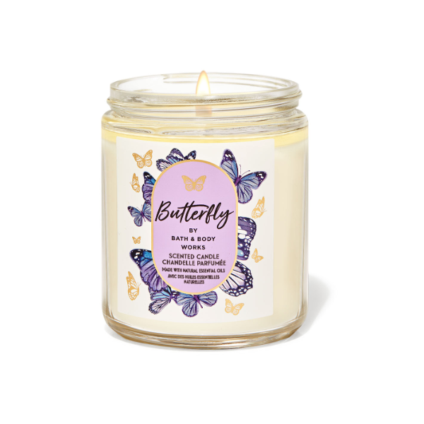 BBW Butterfly 1 Wick Scented Candle 198g - Shams Shopping Centre Bath & Body Works  