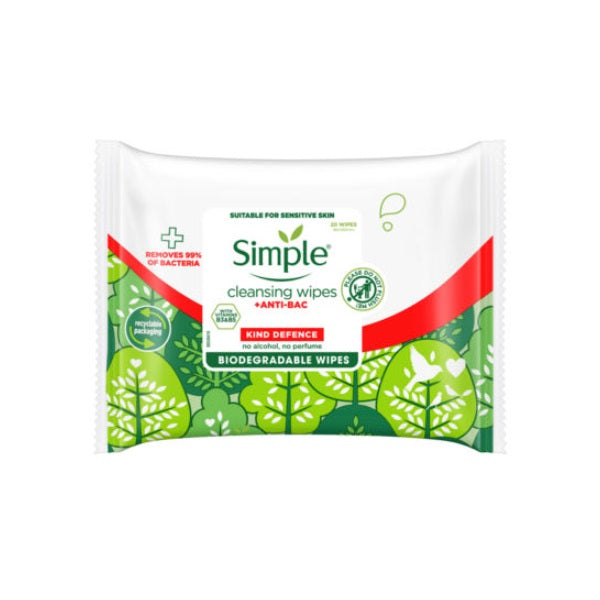 Simple Antibacterial Cleansing Wipes 20pcs - Shams Shopping Centre Simple  