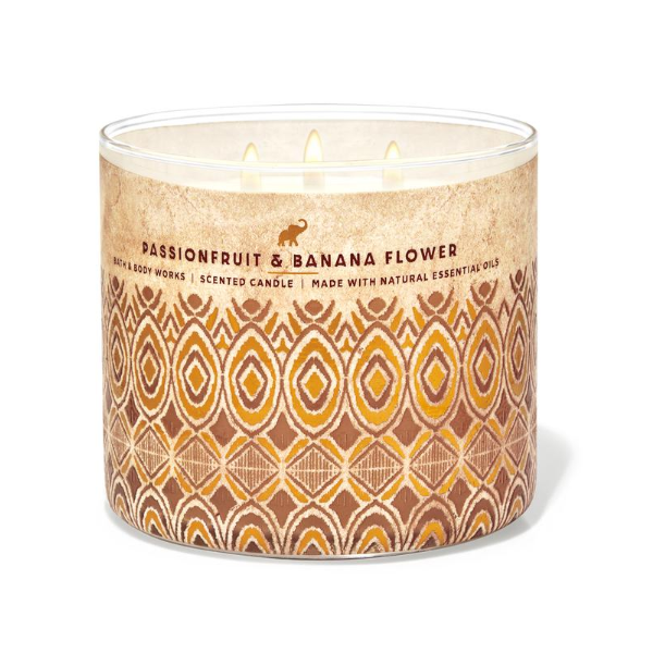 BBW Passionfruit & Bnana Flower 3 Wick Candle 411g - Shams Shopping Centre Bath & Body Works  