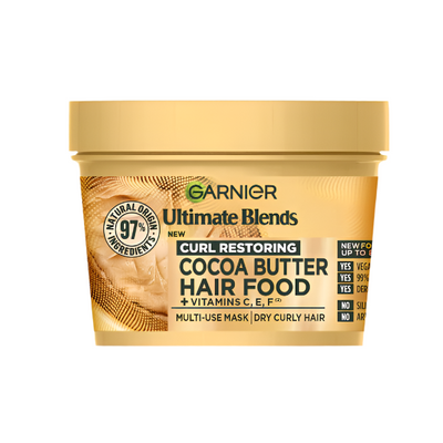 Garnier Ultimate Blends Curl Restoring Cocoa Butter 3In1 Hiar Mask 400ml - Shams Shopping Centre Garnier  