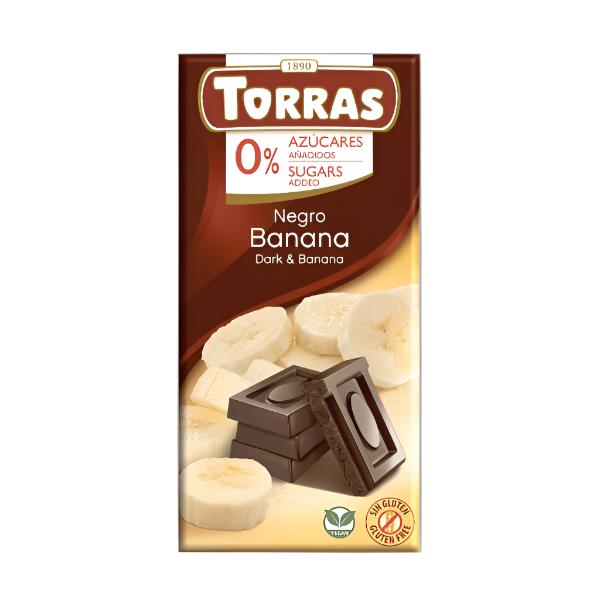 Torras Zero Sugar Dark & Banana Bar 75g - Shams Shopping Centre Torras  