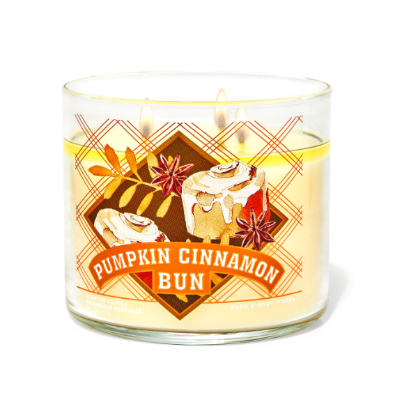 BBW Pumpkin Cinnamon Bun 3 Wick Scented Candle 411g