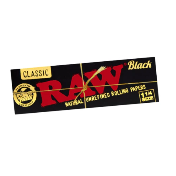 Raw Classic Black 1-1/4 Rolling Paper 50p - Shams Shopping Centre Raw  